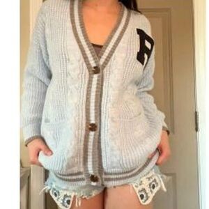 Women's Blue Cardigan Sweater